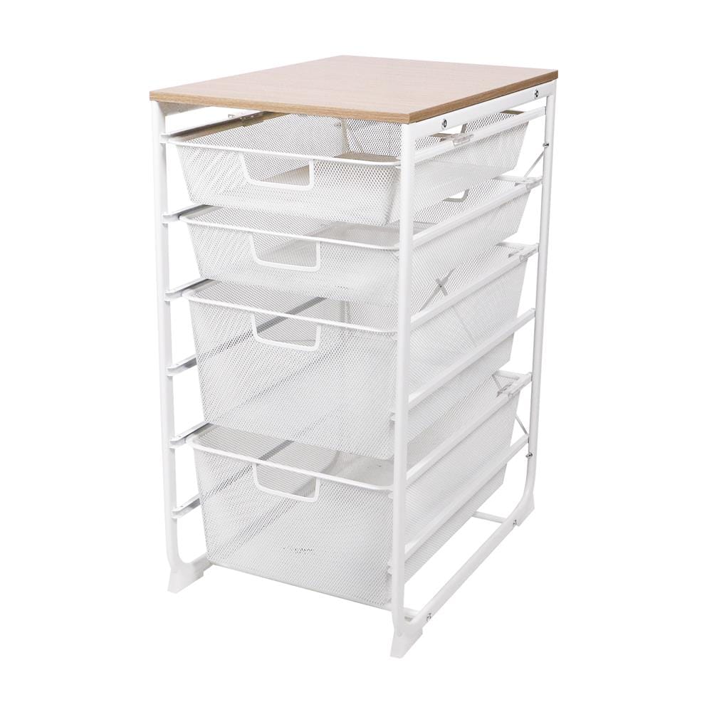 ชั้นลิ้นชัก 4 ชั้น พร้อม TOP ไม้ STACKO FLEXI 35.6x51.4x69.7 ซม. สีขาว_1