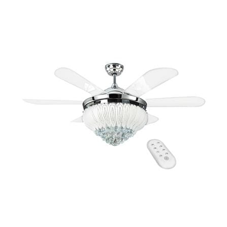 พัดลมโคมไฟ LED CARINI UFO-03-TSV 56 นิ้ว สีขาว/เงิน