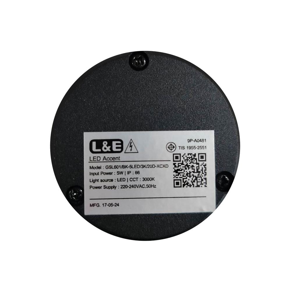 ไฟจัดสวน LED L&E 9P-A0481 5 วัตต์ WARM WHITE สีดำ