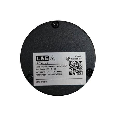 ไฟจัดสวน LED L&E 9P-A0481 5 วัตต์ WARM WHITE สีดำ_4