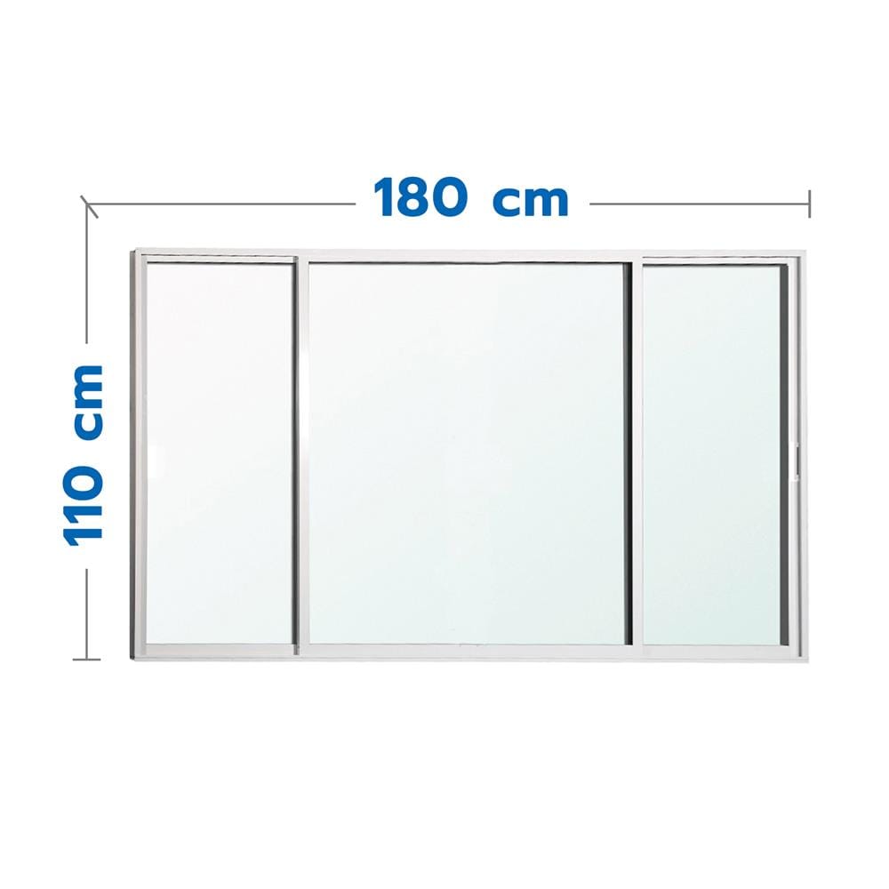 หน้าต่างบานเลื่อน อะลูมิเนียม S-F-S MHOLARN 180x110 ซม. สีขาว