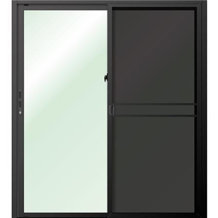 ประตูบานเลื่อน อะลูมิเนียม S-S มุ้ง LYNN OK 180x205 ซม. สีดำ_1