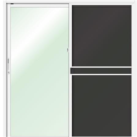 ประตูบานเลื่อน อะลูมิเนียม S-S มุ้ง LYNN OK 200x205 ซม. สีขาว_1