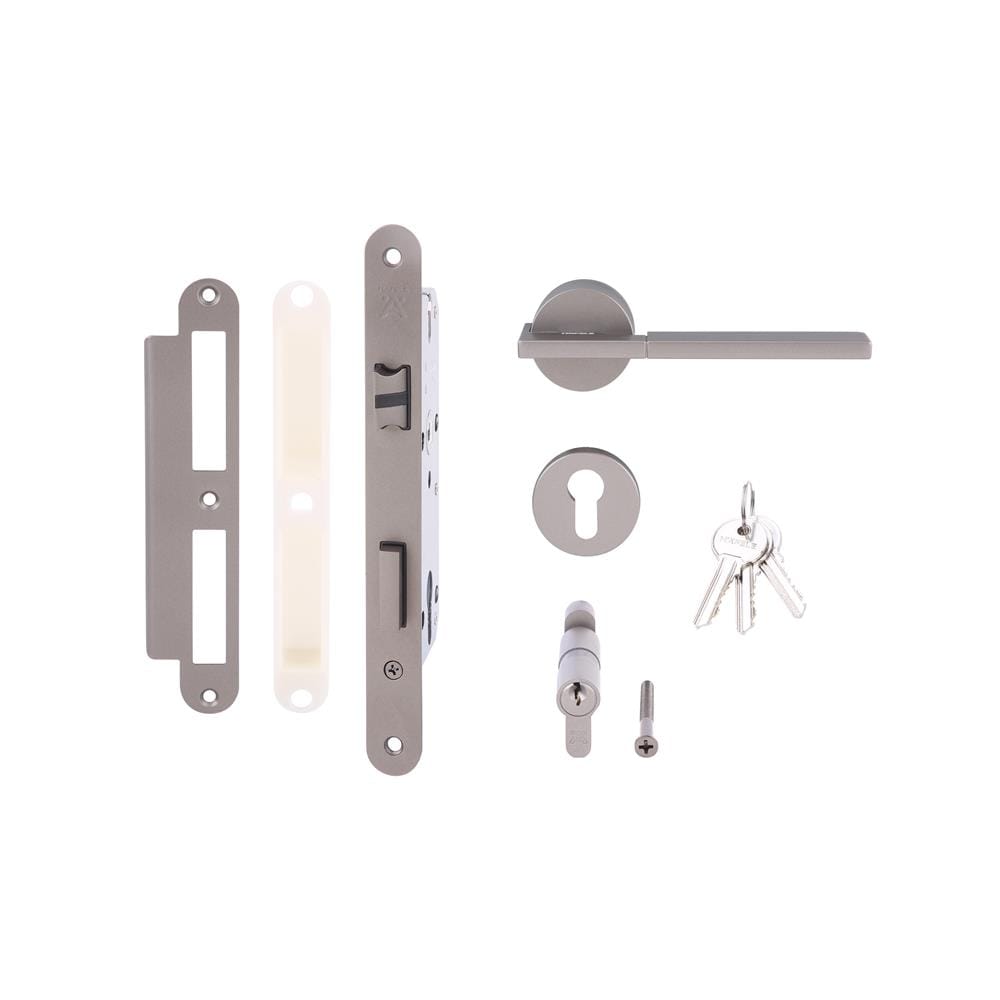 มือจับก้านโยกห้องทั่วไป MORTISE HAFELE 489.11.046 สีเทาดำ
