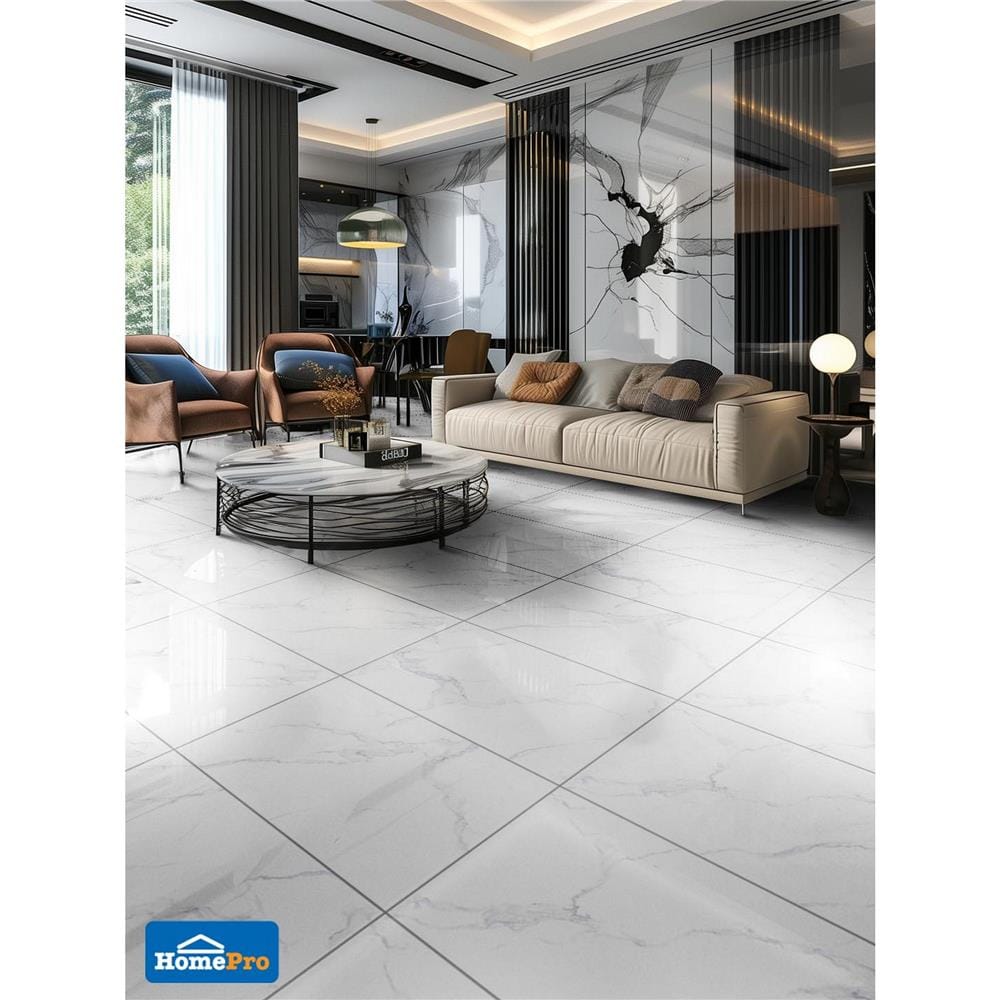 กระเบื้องพื้นพอร์ซเลน 60x90 ซม.TARA ซิกน่าเบียงโค่ ขาว 1.62 ตร.ม.