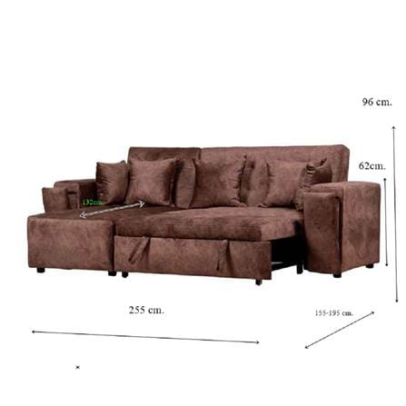 โซฟาเข้ามุมซ้าย AS FURNITURE ALEX CRBWU38 สีน้ำตาล_9