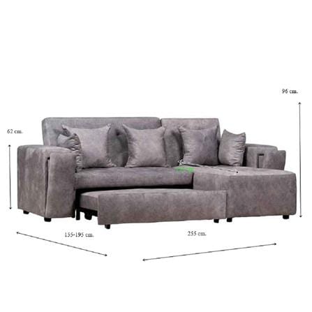โซฟาเข้ามุมขวา AS FURNITURE ALEX CLGYU58 สีเทาอ่อน_9