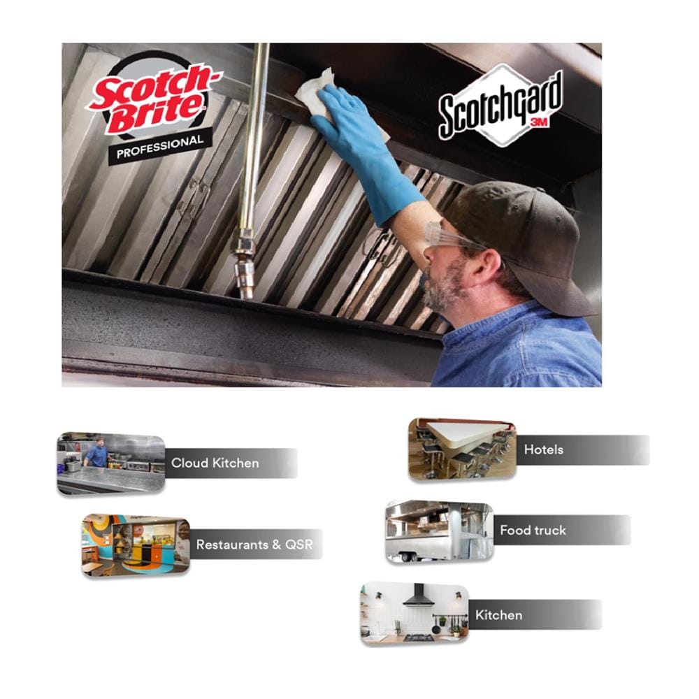 แผ่นทำความสะอาดขจัดคราบไขมันสำหรับเครื่องดูดควันสเตนเลส SCOTCH-BRITE 30 แผ่น