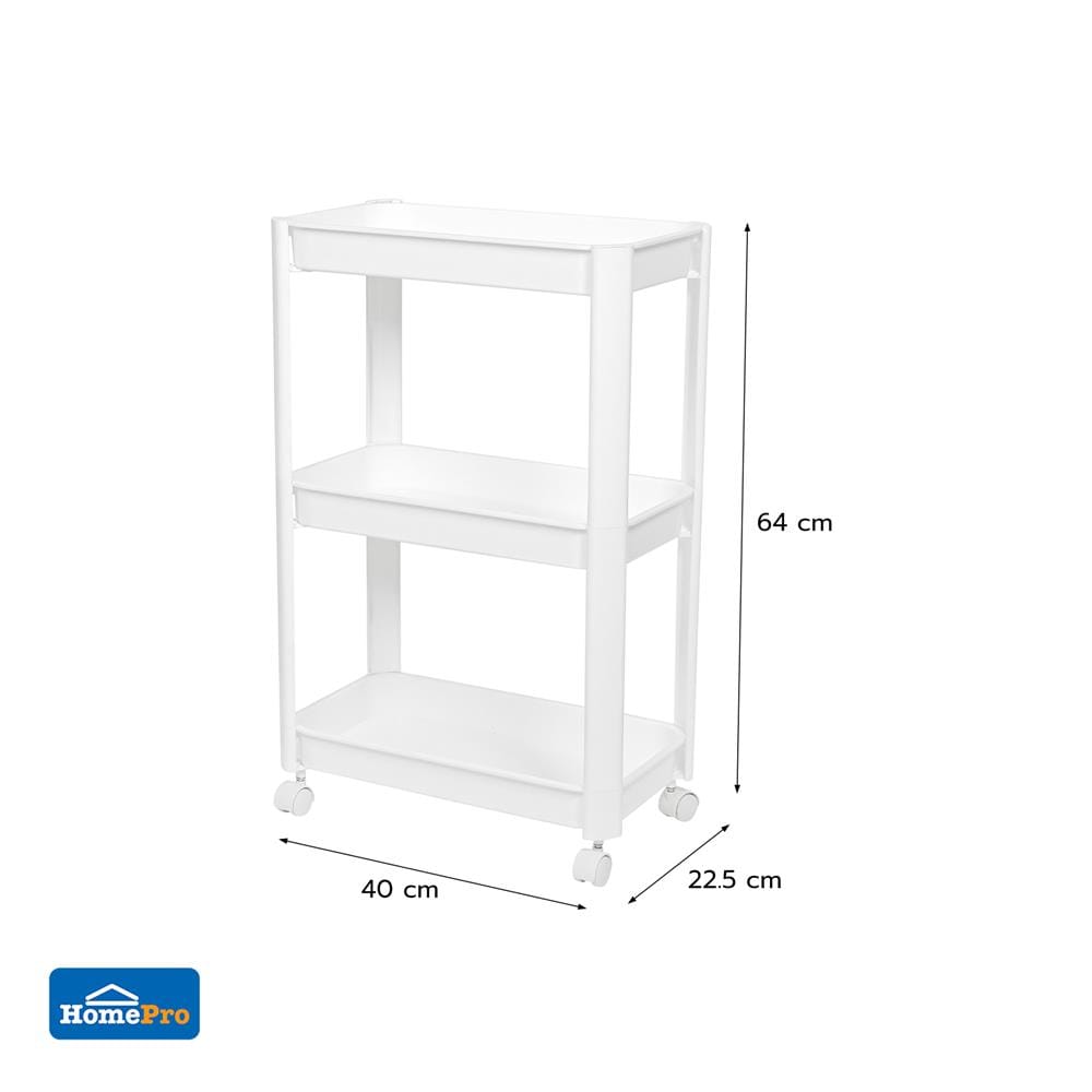 ชั้นวางของ 3 ชั้น STACKO VODA 40X22.5X64 ซม. สีขาว