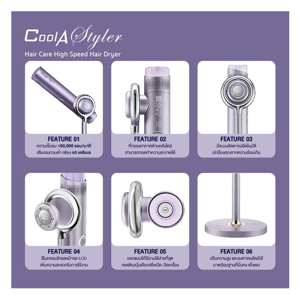 ไดร์เป่าผม COOL A STYLER CA-S1700 PRO MAX 1700 วัตต์