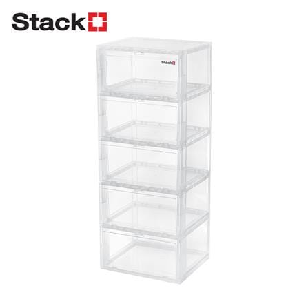 กล่องรองเท้า 5 ช่อง STACKO TOWER 35x28x88 ซม. สีใส