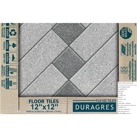 กระเบื้องพื้น 12x12 นิ้ว DURAGRES วีว่าสโตน เกรย์ A 1 ตร.ม._1