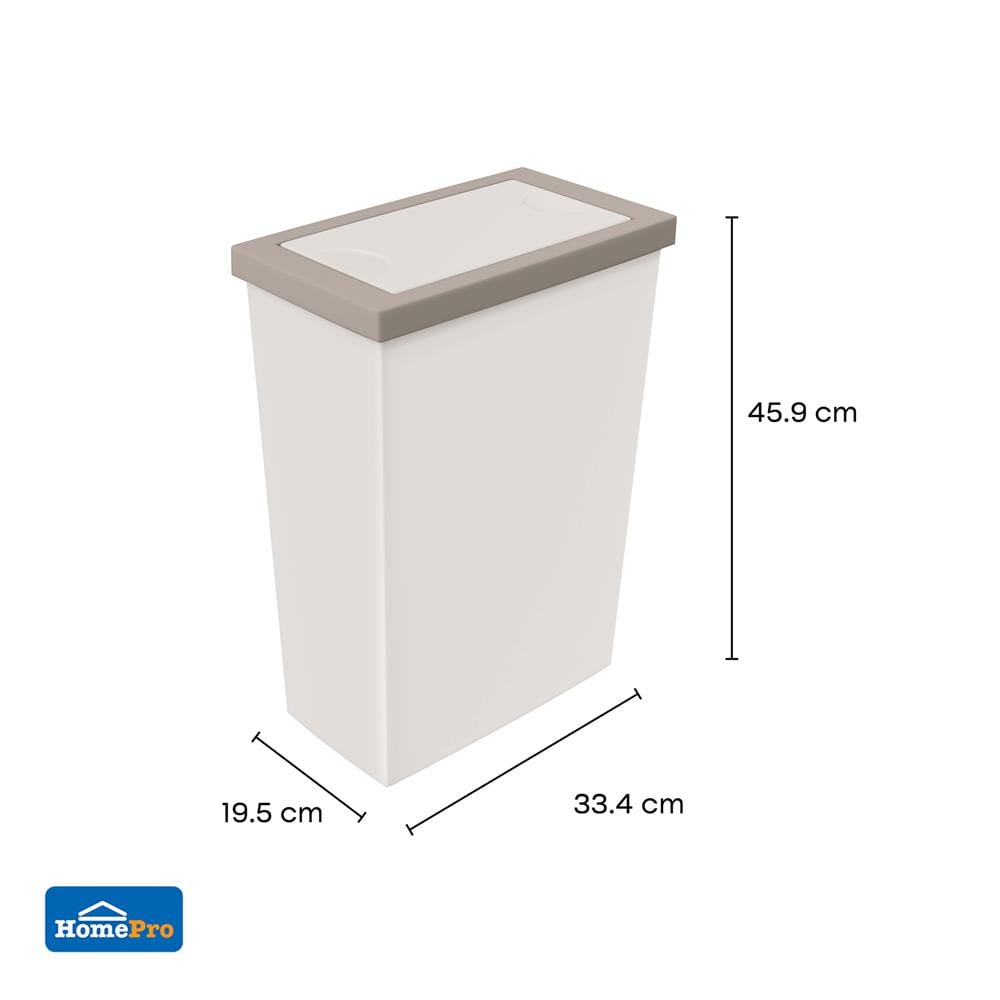 ถังขยะเหลี่ยมฝาสวิง ACCO CIRCULAR 20 ลิตร สีเทา