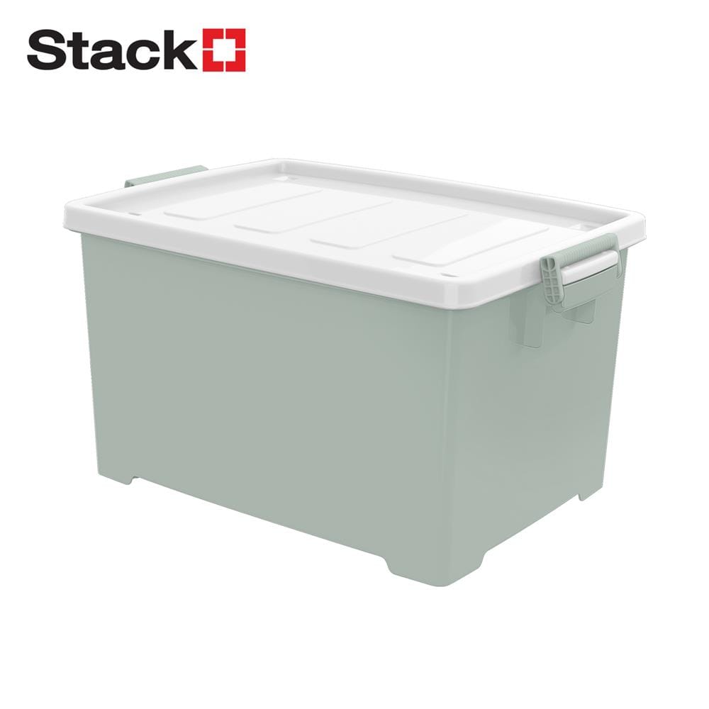 กล่องเก็บของ STACKO CIRCULAR 70 ลิตร 42X63X36.5 ซม. สีขาว/เขียว