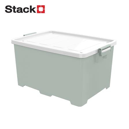 กล่องเก็บของ STACKO CIRCULAR 100 ลิตร 47.3x72.9x42.8 ซม. สีขาว/เขียว