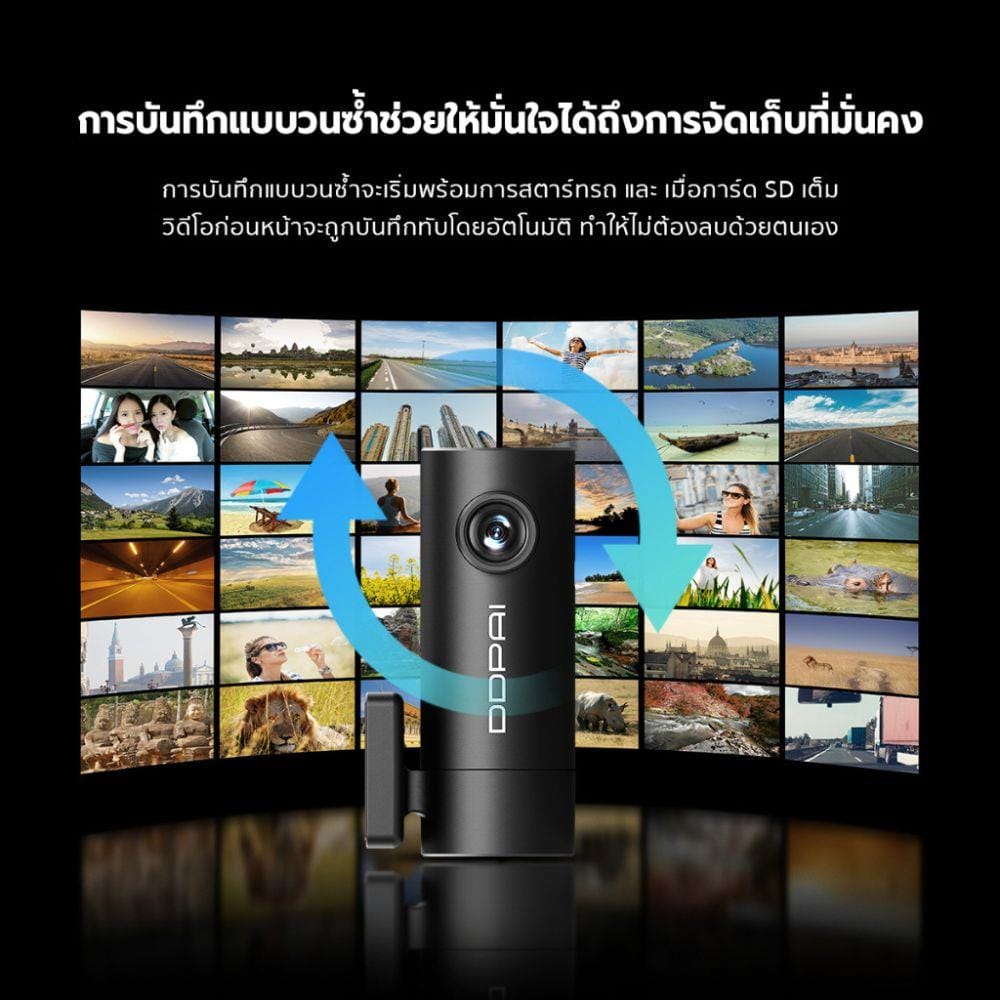 กล้องติดรถยนต์ DDPAI MINI PRO UHD 1296 สีดำ