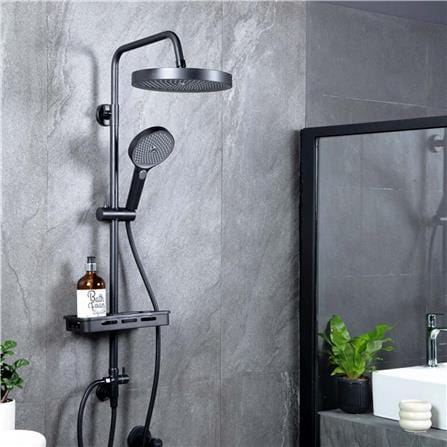 ฝักบัว RAIN SHOWER น้ำอุ่น RASLAND SUPREME-BLACK_1