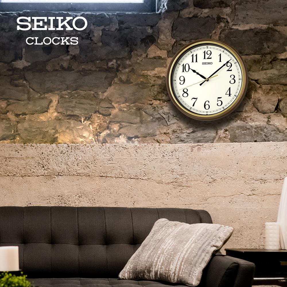 นาฬิกาแขวน SEIKO CLOCKS QHA008B 10.82 นิ้ว สีน้ำตาล