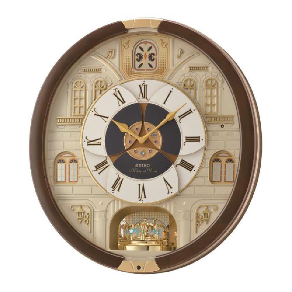 นาฬิกาแขวน SEIKO CLOCKS MELODY QXM371B 18X16.5 นิ้ว สีน้ำตาล_1
