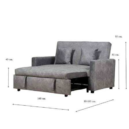 โซฟาเบด AS FURNITURE CHARMAINE CGYU58 สีเทาอ่อน_8