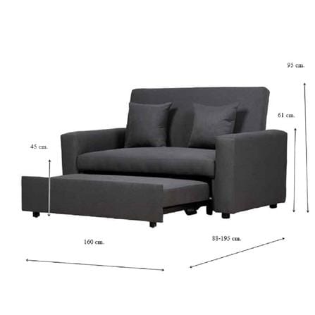 โซฟาเบด AS FURNITURE CHARMAINE CGYCA4 สีเทาเข้ม_7