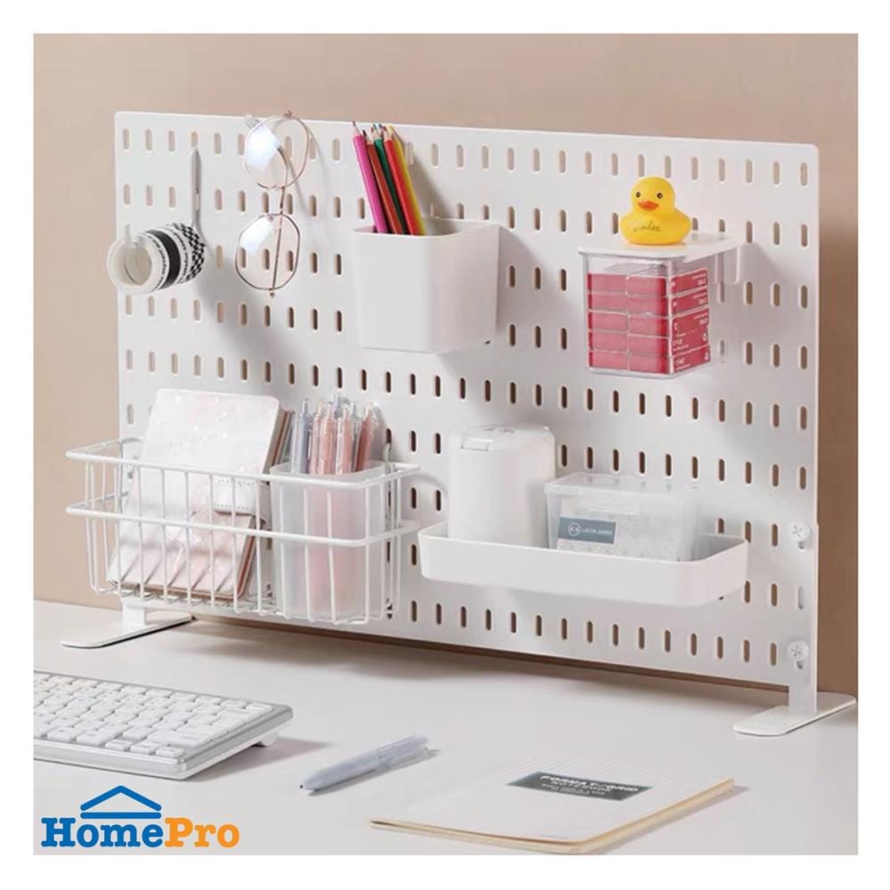 แผงพลาสติกพร้อมขาตั้งโต๊ะ STACKO TIDY 56x0.4x37 ซม. สีขาว