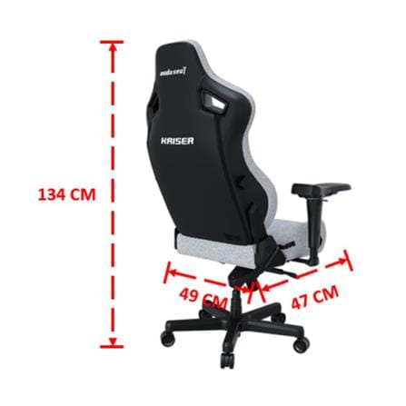 เก้าอี้เกมมิ่ง ANDA SEAT KAISER 4 SIZE L เบาะผ้า สีเทา_6