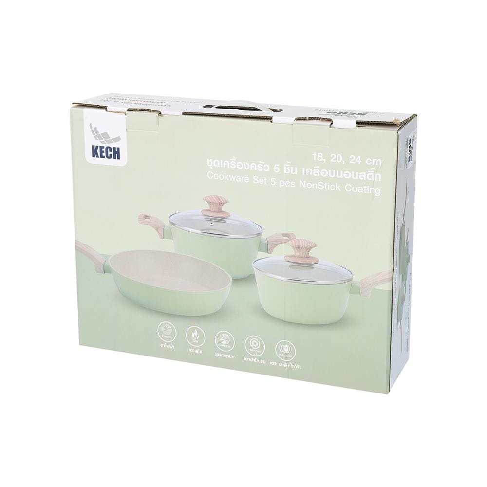 ชุดเครื่องครัว KECH EVA IH 5 ชิ้น สีเขียว