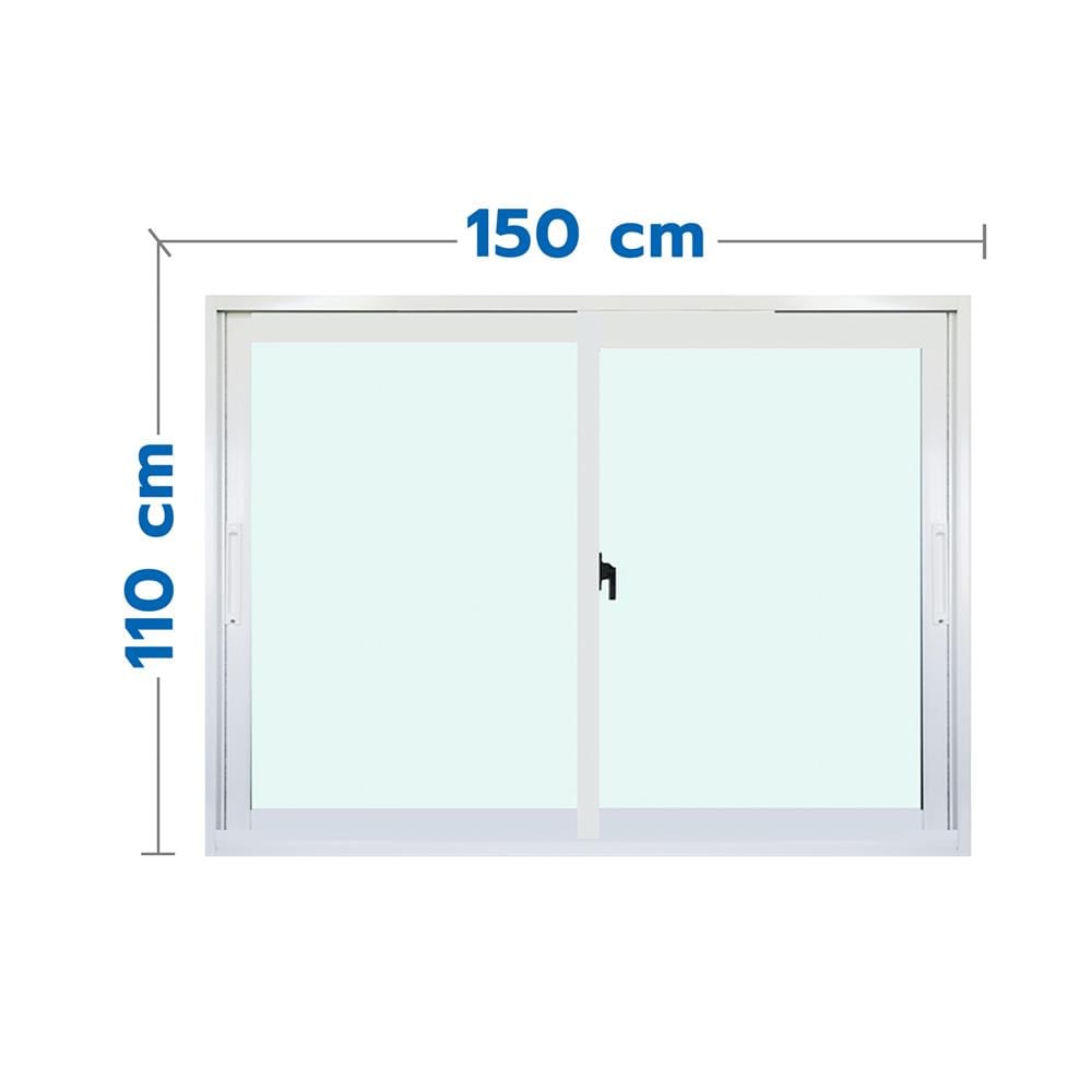 หน้าต่างบานเลื่อน อะลูมิเนียม S-S MHOLARN 150x110 ซม. สีขาว