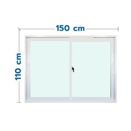 หน้าต่างบานเลื่อน อะลูมิเนียม S-S MHOLARN 150x110 ซม. สีขาว_0