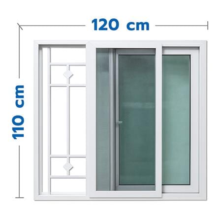 หน้าต่างบานเลื่อน UPVC มุ้ง เหล็กดัด HOFFEN F6 120...