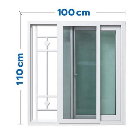 หน้าต่างบานเลื่อน UPVC มุ้ง เหล็กดัด HOFFEN F6 100...