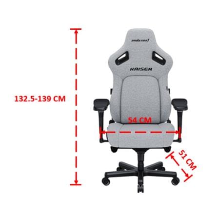 เก้าอี้เกมมิ่ง ANDA SEAT KAISER 4 SIZE XL เบาะผ้า สีเทา_4