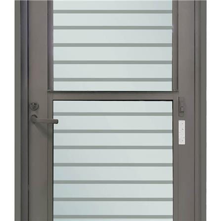 ชุดประตูบานเปิด ระบายอากาศ อะลูมิเนียม SANKYOALUMI J-TRUST VENTILATION 90x205 ซม. สีเทาซาฮาร่า พร้อมชุดวงกบ-บานพับ-ลูกบิด-โช้ค_3