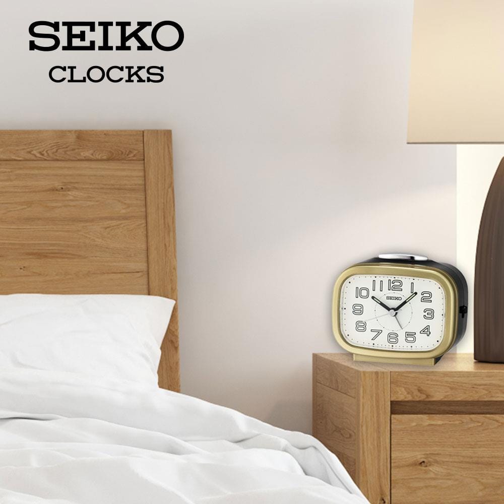 นาฬิกาปลุก SEIKO CLOCKS QHK060G 3.89X3.3 นิ้ว สีทอง
