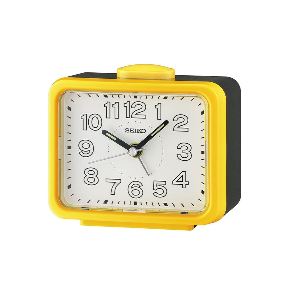 นาฬิกาปลุก SEIKO CLOCKS QHK061Y 3.38X4.29 นิ้ว สีเหลือง
