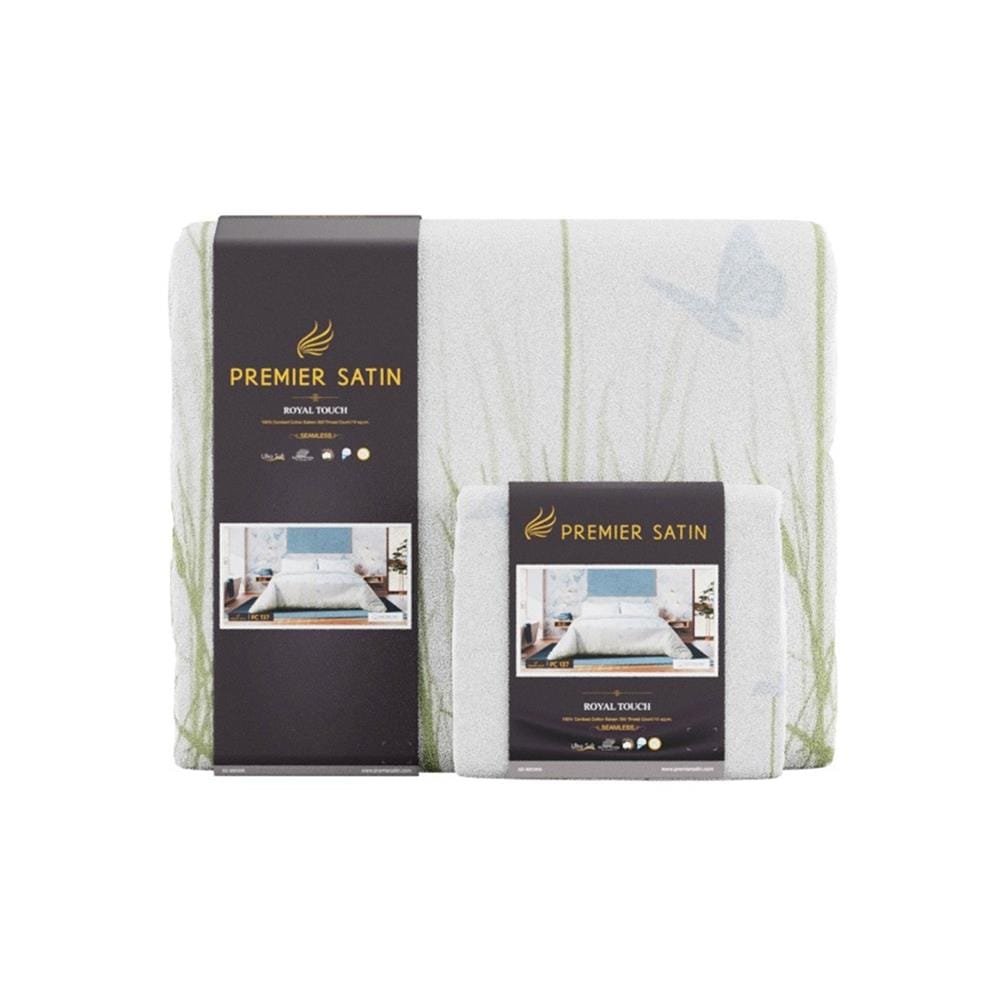 ชุดผ้าปูที่นอน 5 ฟุต 6 ชิ้น PREMIER SATIN ROYAL TOUCH PRINT PC137