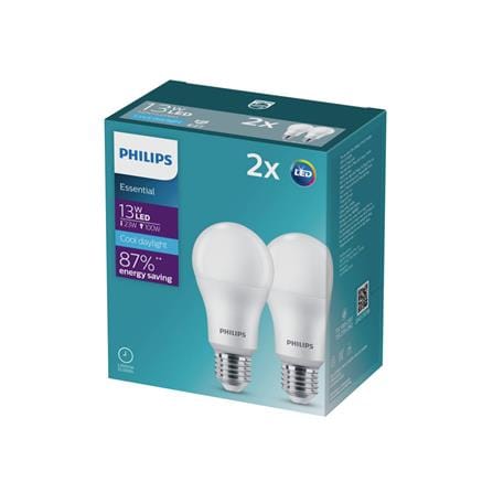 หลอด LED PHILIPS ESSENTIAL 13 วัตต์ DAYLIGHT E27 แพ็ก 2 ชิ้น_2