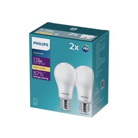 หลอด LED PHILIPS ESSENTIAL 13 วัตต์ WARM WHITE E27 แพ็ก 2 ชิ้น_2
