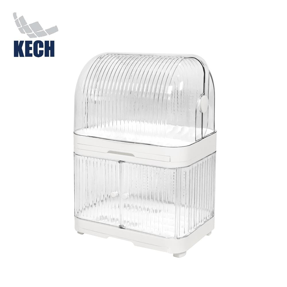 ชั้นคว่ำจานพลาสติก 2 ชั้น มีฝาครอบ KECH WATERY_0