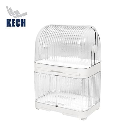 ชั้นคว่ำจานพลาสติก 2 ชั้น มีฝาครอบ KECH WATERY_1