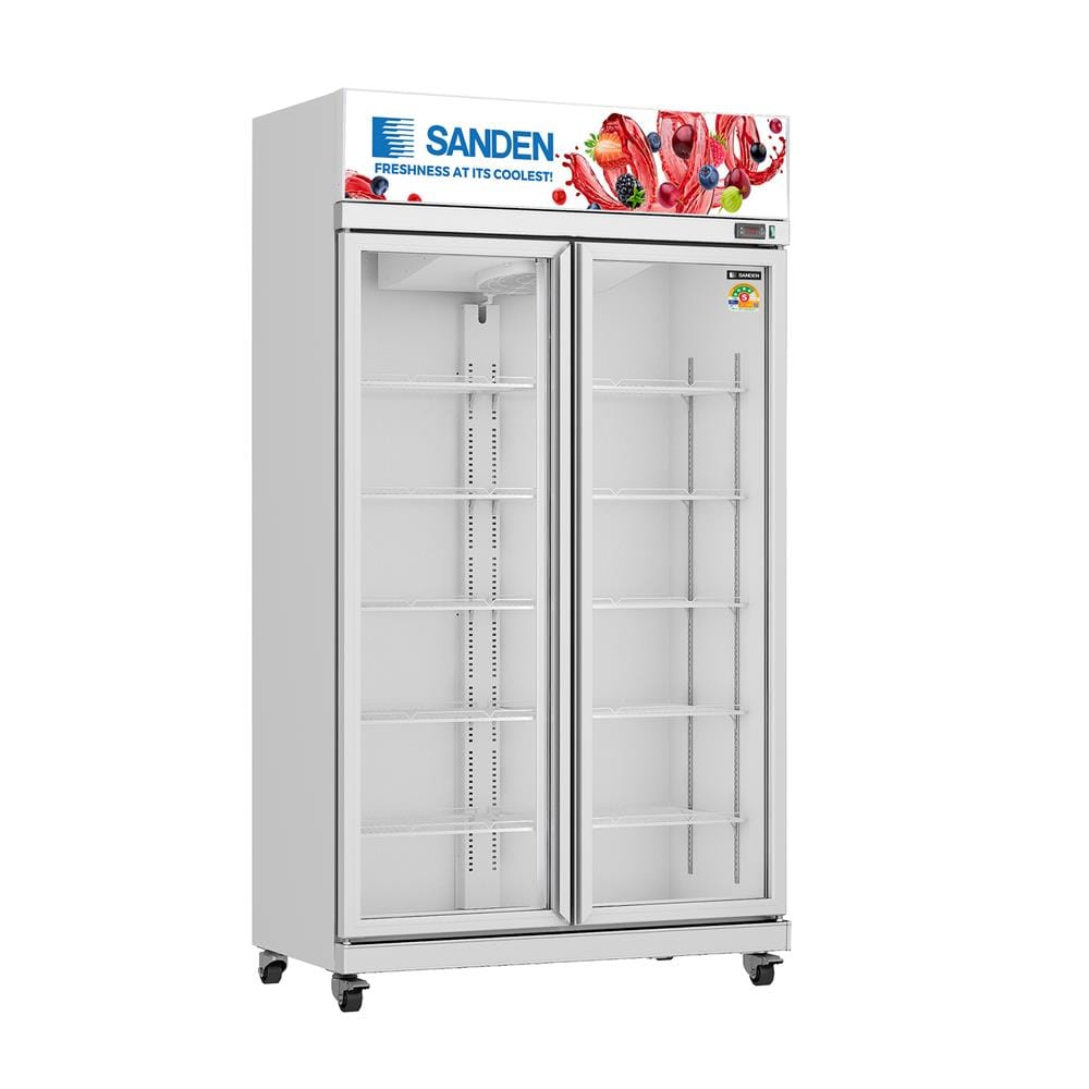 ตู้เครื่องดื่ม 2 ประตู SANDEN SMI-800 27 คิว สีขาว
