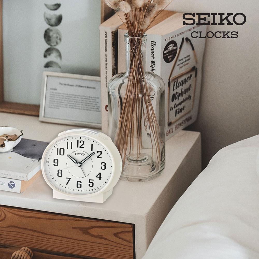 นาฬิกาปลุก SEIKO CLOCKS QHK059W 4.4X5 นิ้ว สีขาว