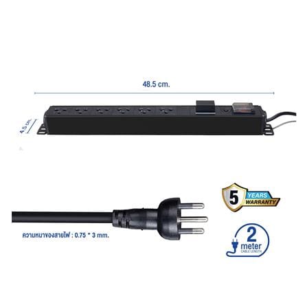 รางปลั๊กไฟตู้ RACK 6 ช่อง 1 สวิตซ์ GLINK GPDU-08K 2 ม._8
