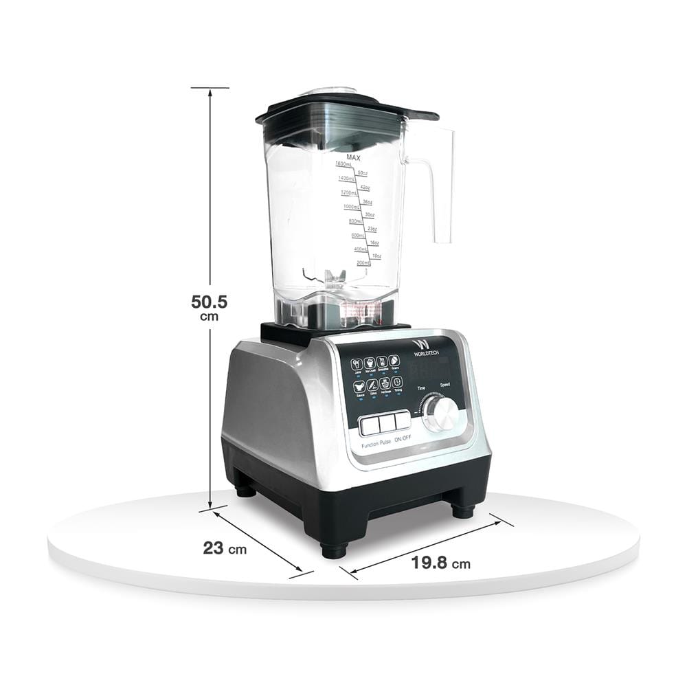 เครื่องปั่นน้ำผลไม้ WORLDTECH WT-PB2200 2 ลิตร สีเงิน