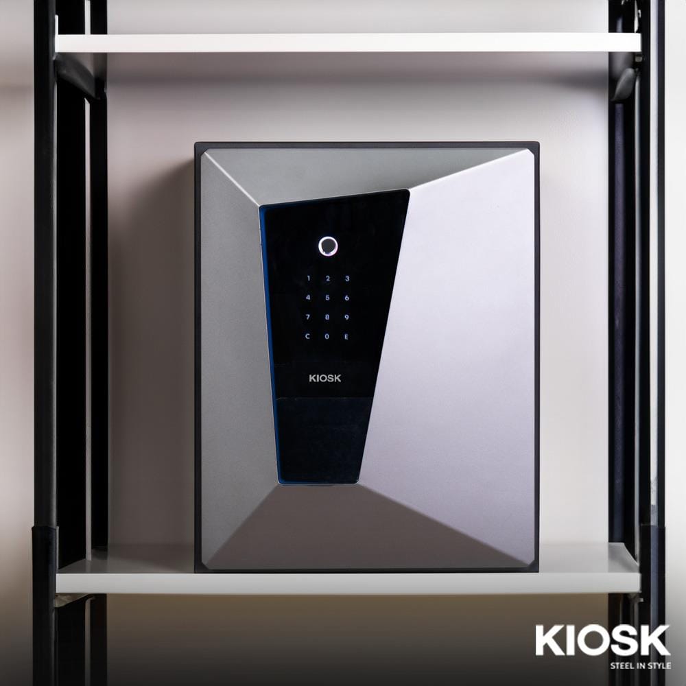 ตู้นิรภัย FINGERPRINT KIOSK SA-FF-45 BM สีดำ/เงิน