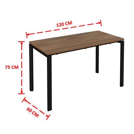 โต๊ะทำงาน OFFICEINTREND VIRO BL-TEAK 120 ซม. สี TEAK/ดำ_1
