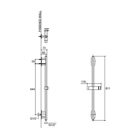 ราวเลื่อนฝักบัว KOHLER K-26314T-RGD สีโรสโกลด์_1