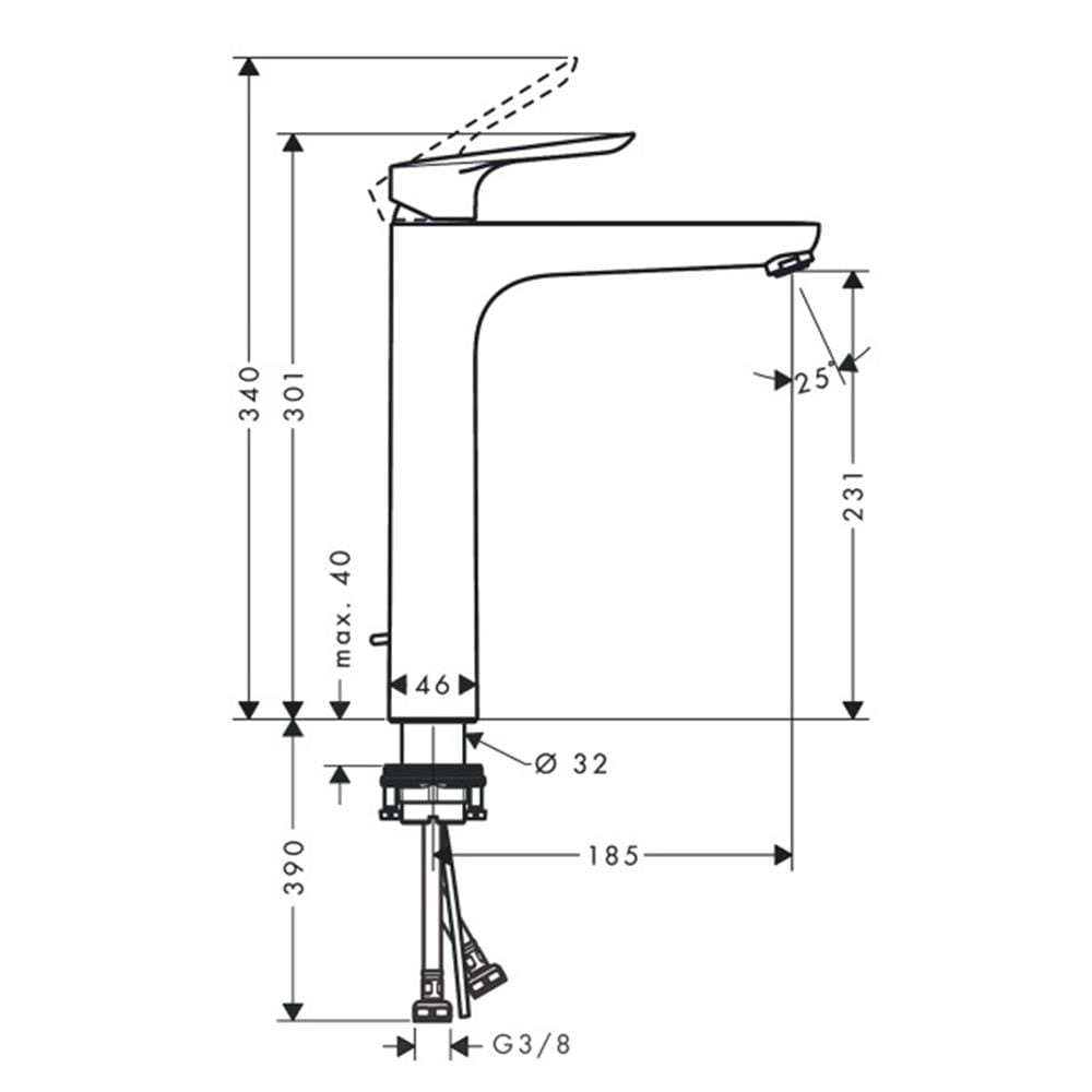 ก๊อกอ่างล้างหน้าผสม HANSGROHE HG71162000