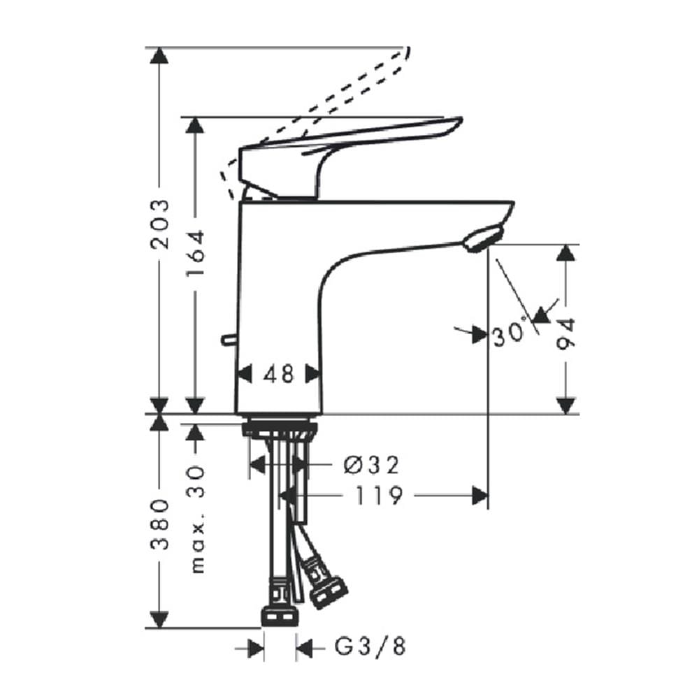 ก๊อกอ่างล้างหน้าผสม HANSGROHE HG71161000